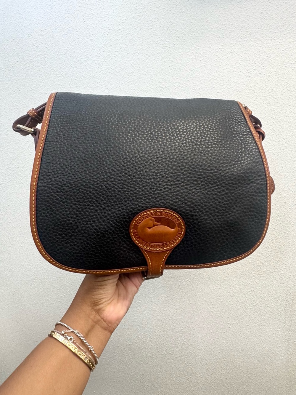 Navy Dooney & Bourke AWL Crossbody Saddle Bag